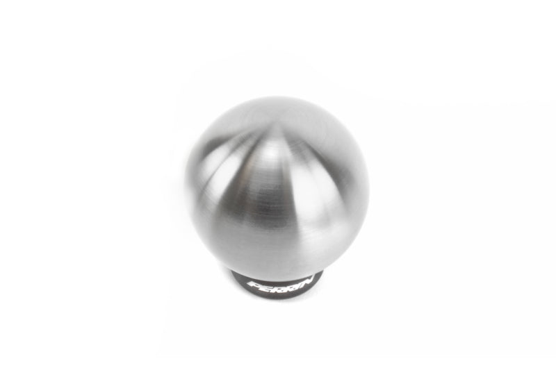 JDMuscle PERRIN 04-21 STI ball shift knob for manual transmission, black and silver with sleek design and ergonomic grip