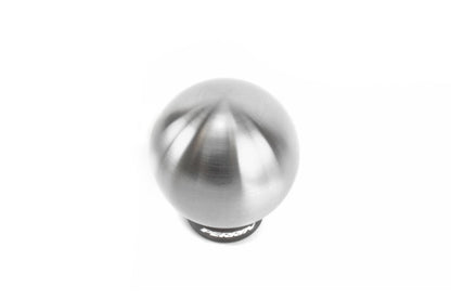 JDMuscle PERRIN 04-21 STI ball shift knob for manual transmission, black and silver with sleek design and ergonomic grip