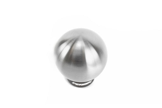 JDMuscle PERRIN 04-21 STI ball shift knob for manual transmission, black and silver with sleek design and ergonomic grip