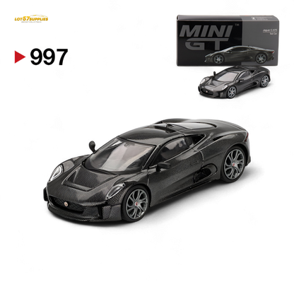 Mini-GT Jaguar C-X75 Test Car Carbon Fiber 1:64 - Evergreen Kings