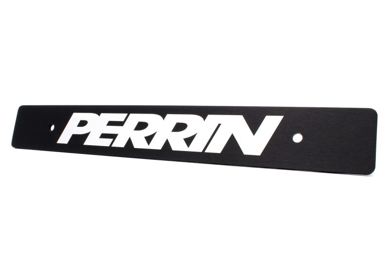 Reversible black license plate delete for Subaru WRX, STI, and BRZ by JDMuscle, showing both front and rear views.