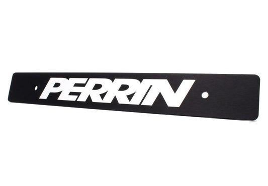 Reversible black license plate delete for Subaru WRX, STI, and BRZ by JDMuscle, showing both front and rear views.