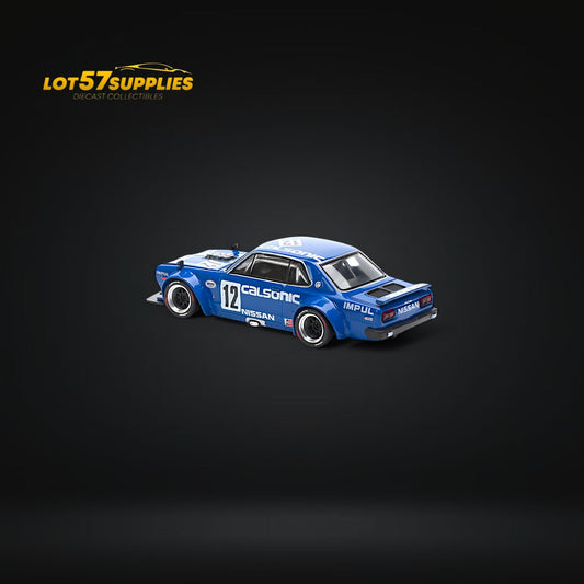 (Pre-Order) PopRace Skyline GT-R V8 Drift (Hakosuka) Calsonic Blue 1:64 - Evergreen Kings