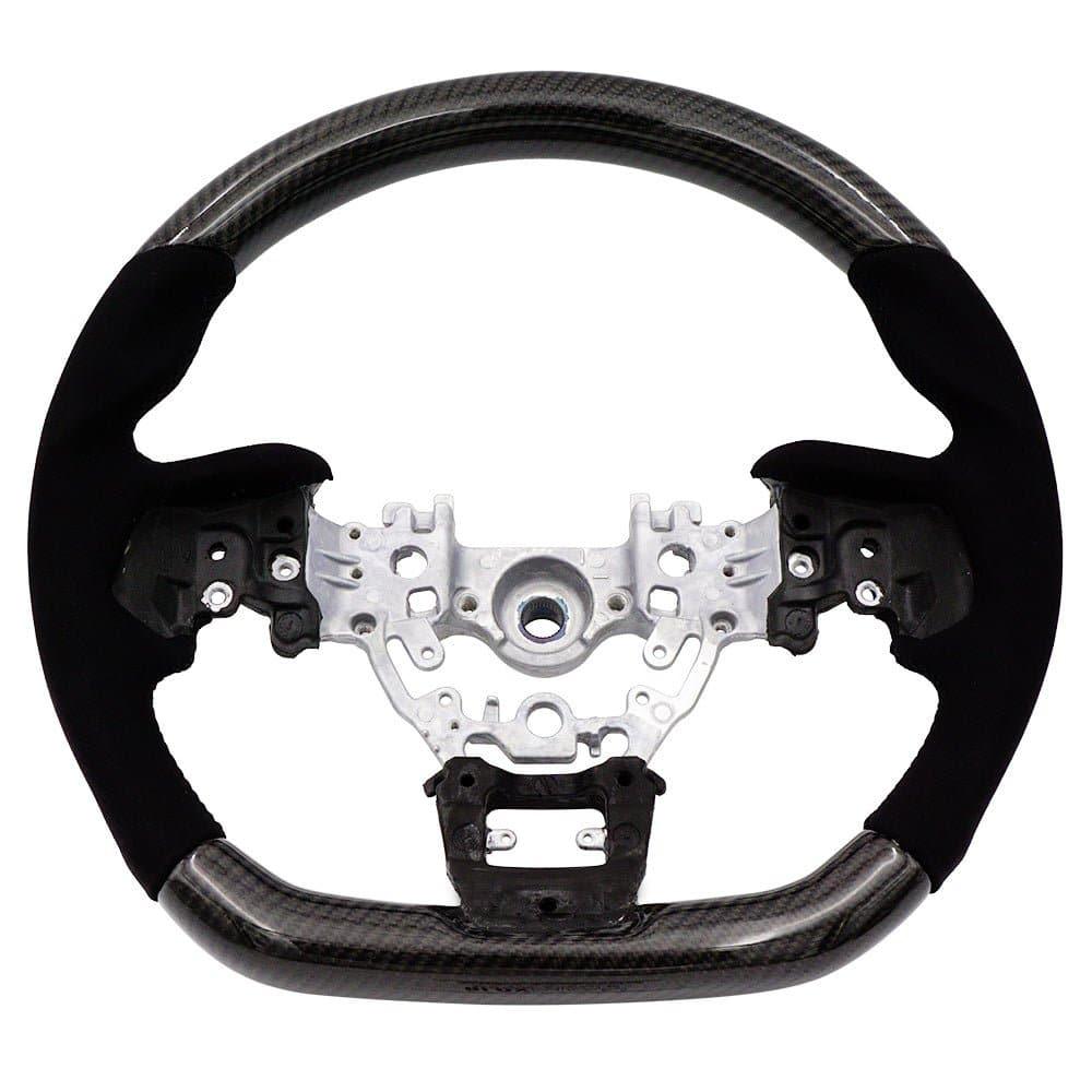 BLOX Racing carbon and Alcantara steering wheel for Subaru 2022+ WRX, interior car accessory with sporty grip and premium materials
