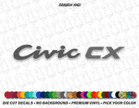 Civic CX Rear Badge Decal for EG 92-95 Honda Civic - Evergreen Kings - Decals