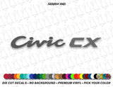 Civic CX Rear Badge Decal for EG 92-95 Honda Civic - Evergreen Kings - Decals