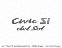 Civic Si Del Sol Rear Badge Decal for Honda Del Sol - Evergreen Kings - Decals