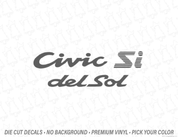 Civic Si Del Sol Rear Badge Decal for Honda Del Sol - Evergreen Kings - Decals