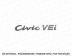 Civic VEi Rear Badge Decal for EG 92-95 Honda Civic EG - Evergreen Kings - Decals
