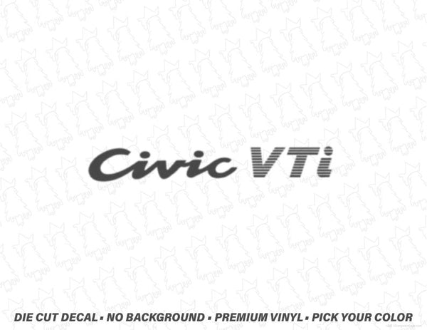 Civic VTi Rear Badge Decal for Honda Civic - Evergreen Kings - Decals