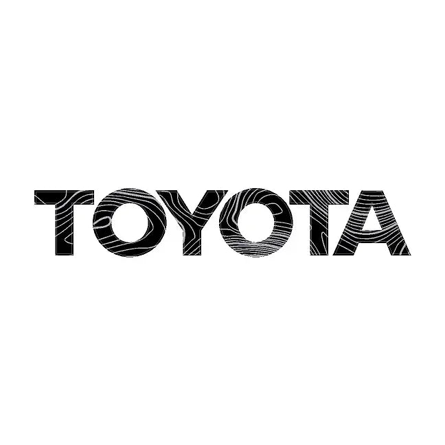 Toyota Topo front grille emblem kit for 2024+ Land Cruiser and 2007-2014 FJ Cruiser, featuring gray emblem designs.