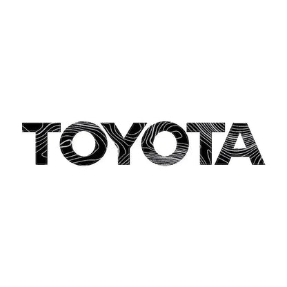 Toyota Topo front grille emblem kit for 2024+ Land Cruiser and 2007-2014 FJ Cruiser, featuring gray emblem designs.