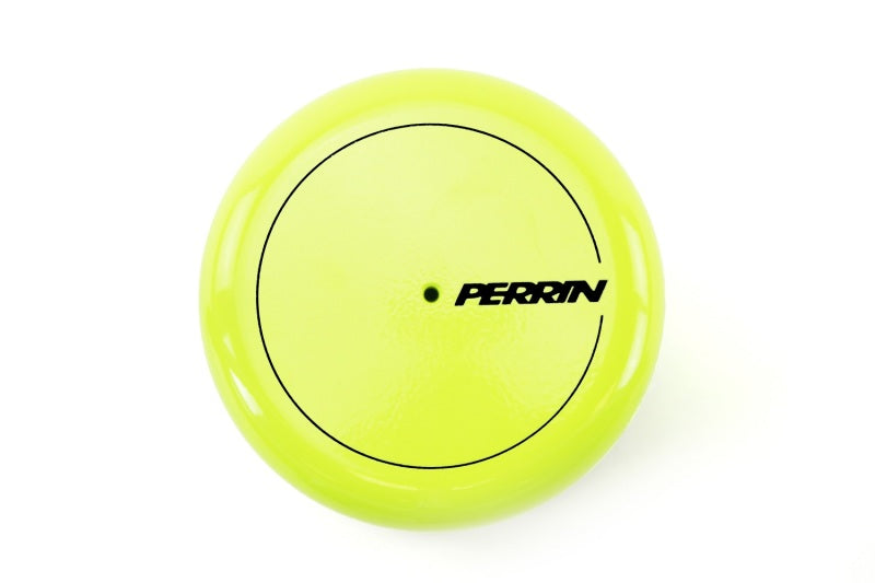 PERRIN neon yellow oil filter cover for Subaru WRX, BRZ, and Toyota GR86 by JDMuscle