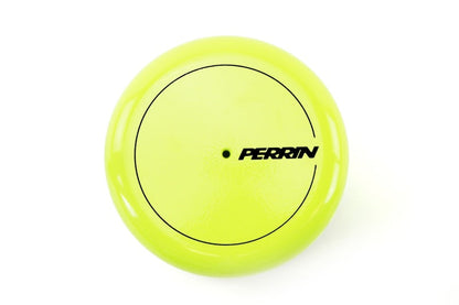PERRIN neon yellow oil filter cover for Subaru WRX, BRZ, and Toyota GR86 by JDMuscle