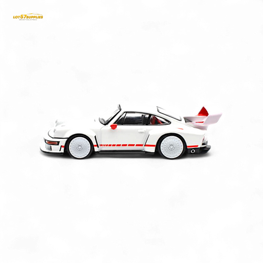 White Porsche Singer DLS Turbo diecast model in 1:64 scale, detailed replica from Lot57Supplies Diecast Shop.