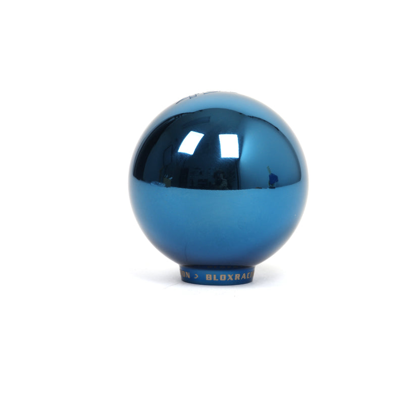 FR SPORT BLOX Racing V2 electric blue spherical shift knob for manual transmission, 10x1.5 thread, close-up view