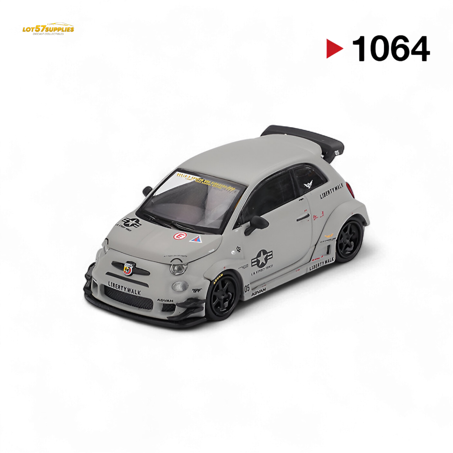 Mini-GT Abarth 595 LB-WORKS x Abas Works Grey 1:64 - Evergreen Kings