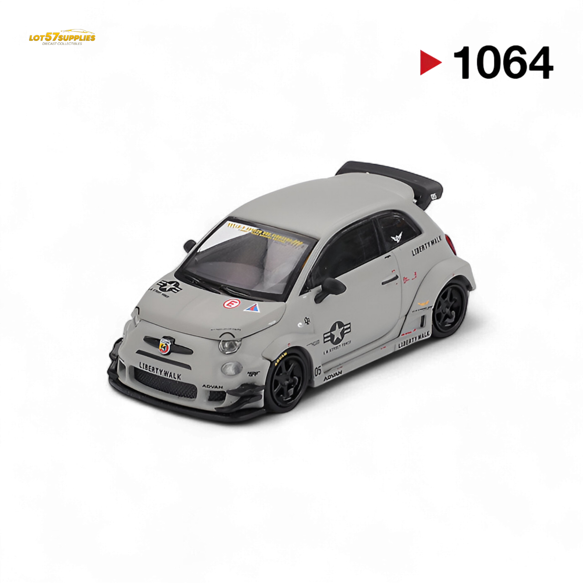 Mini-GT Abarth 595 LB-WORKS x Abas Works Grey 1:64 - Evergreen Kings