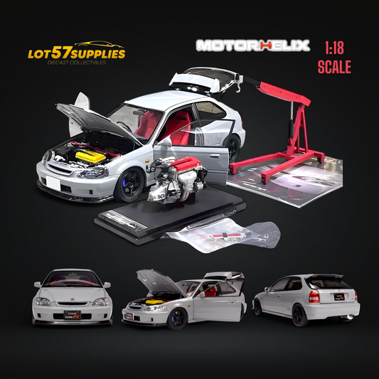 MOTORHELIX Honda Civic Type-R EK9 Nardo Grey 1:18 - Evergreen Kings
