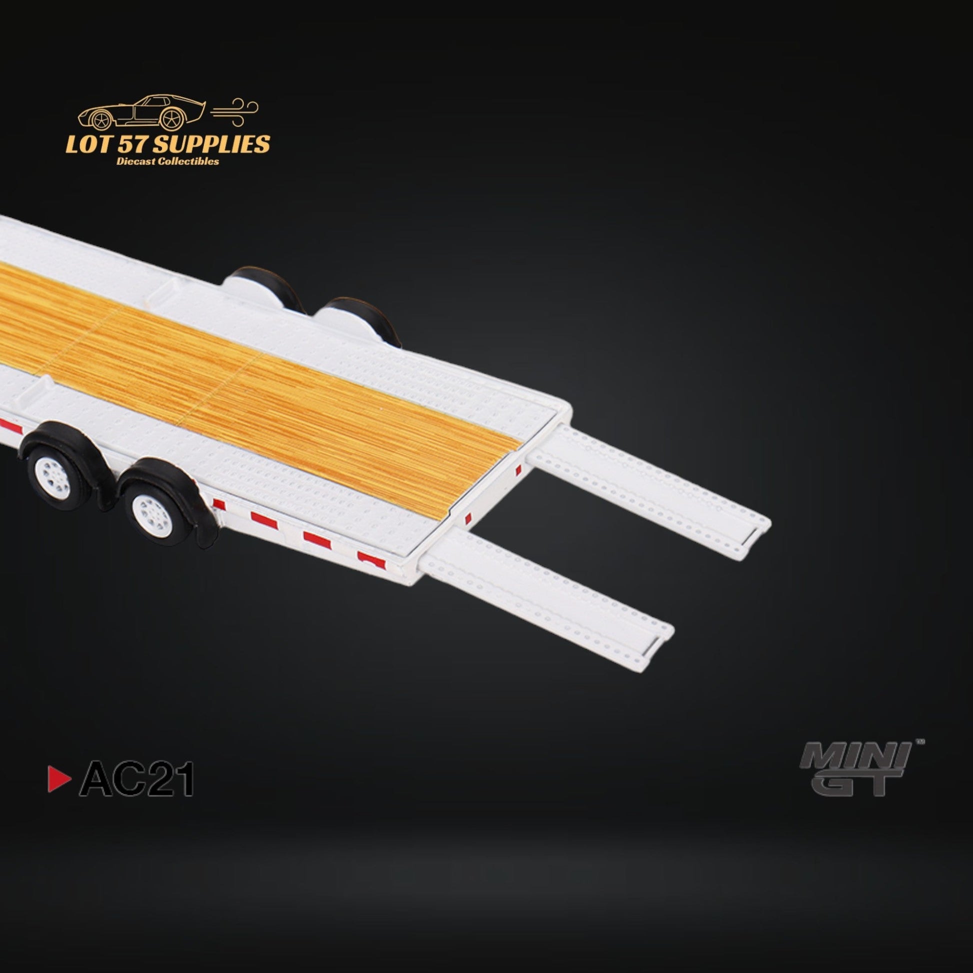Mini-GT Car Hauler Trailer White 1:64 - Evergreen Kings