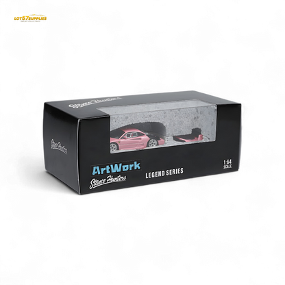 Pink Ferrari F40 LM diecast model by Stance Hunters, detailed 1:64 scale collectible car from Lot57Supplies Diecast Shop.