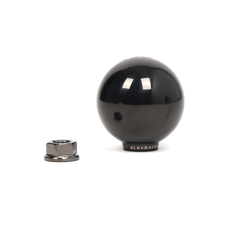 FR SPORT BLOX Racing V2 platinum spherical shift knob for manual transmission, with 10x1.5 threading, close-up view.