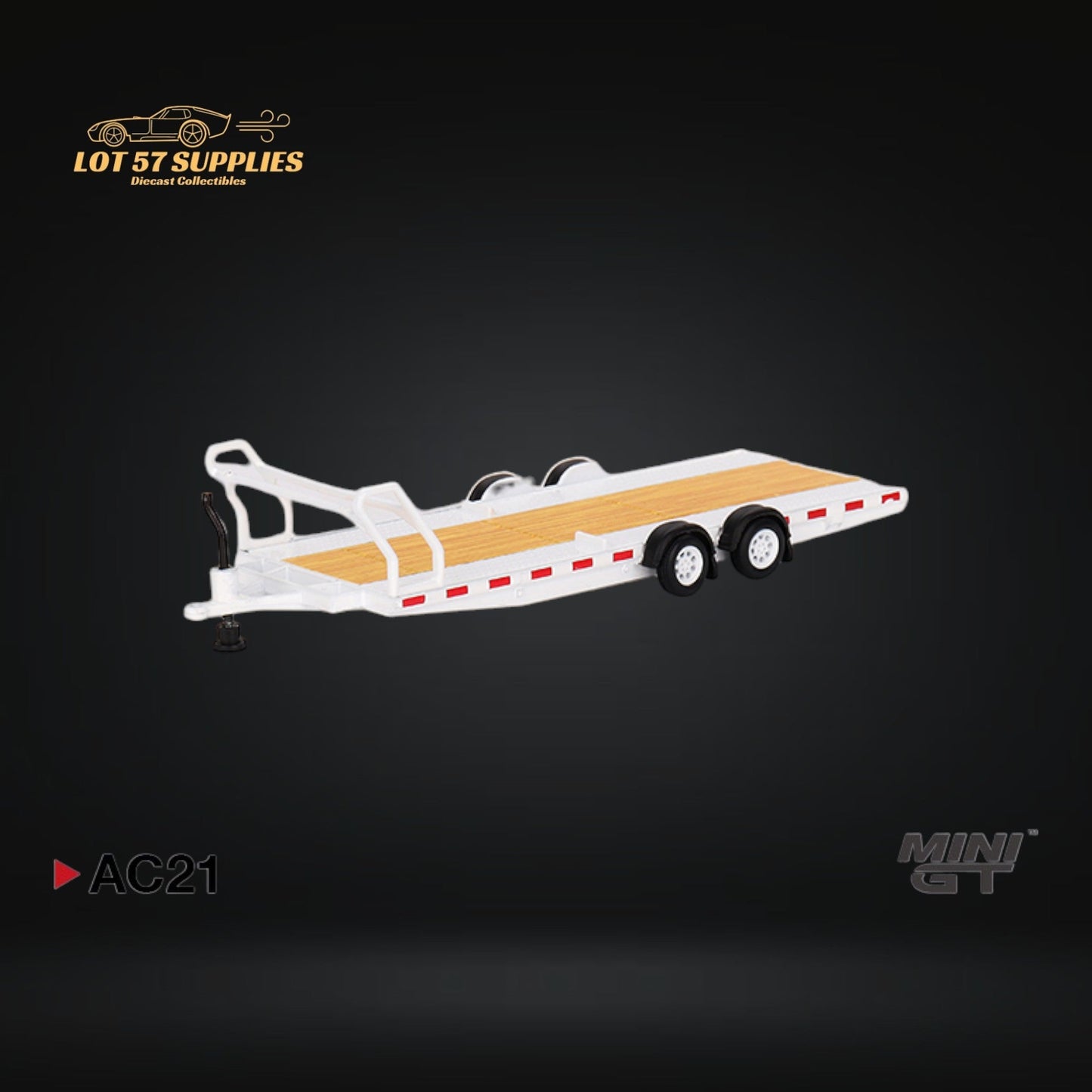 Mini-GT Car Hauler Trailer White 1:64 - Evergreen Kings