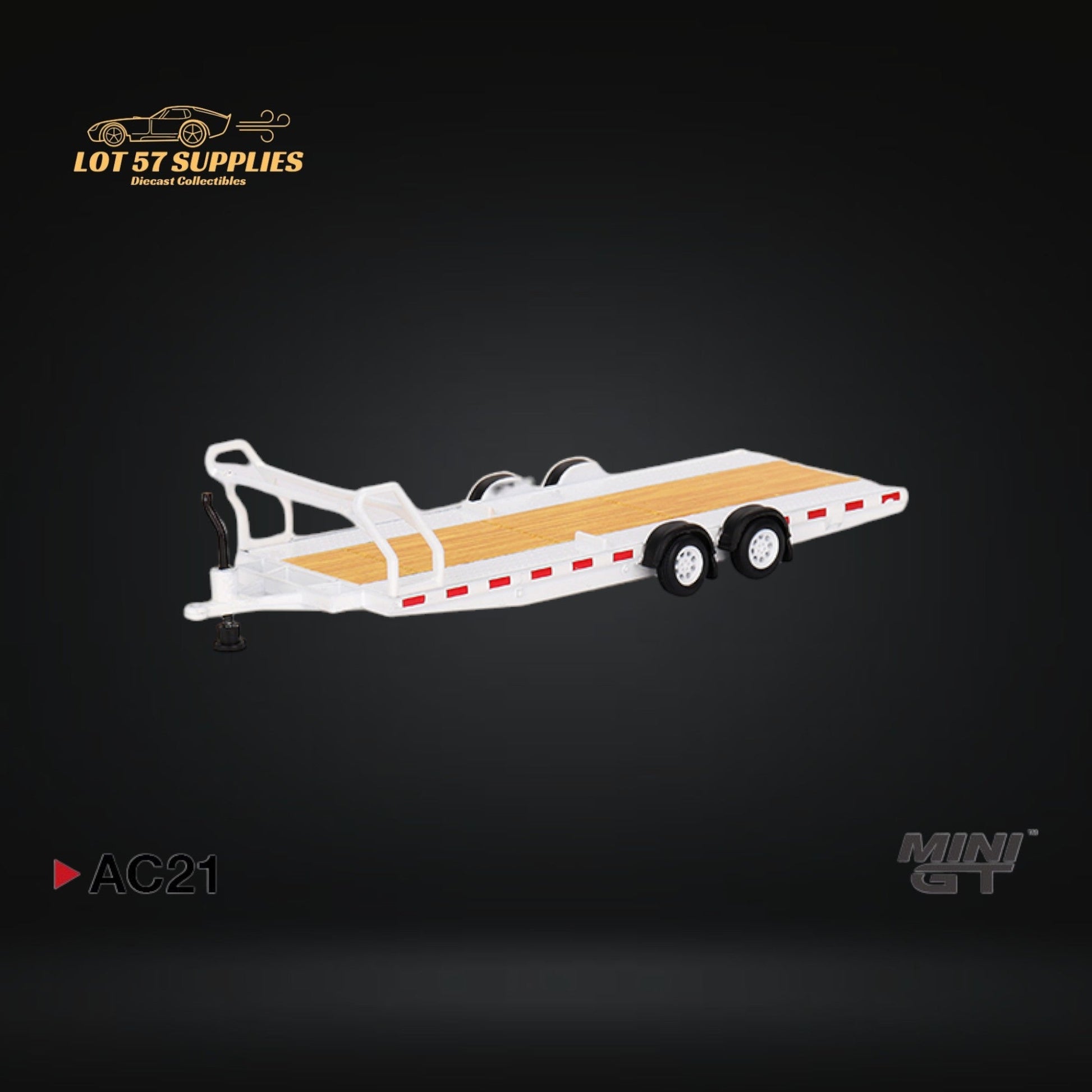 Mini-GT Car Hauler Trailer White 1:64 - Evergreen Kings