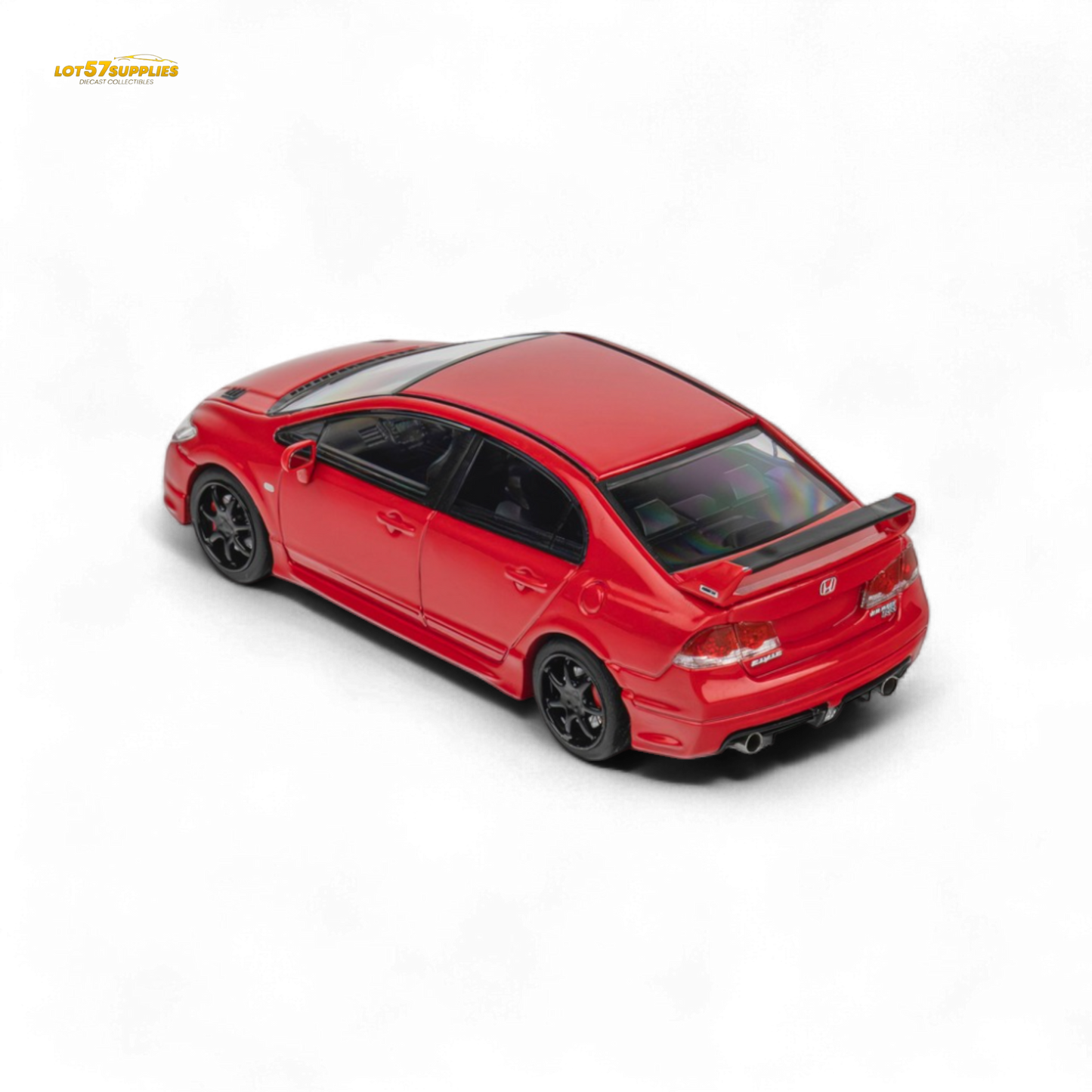 Red Honda Microturbo FD2 MUGEN RR diecast model in 1:64 scale, detailed custom design from Lot57Supplies Diecast Shop.