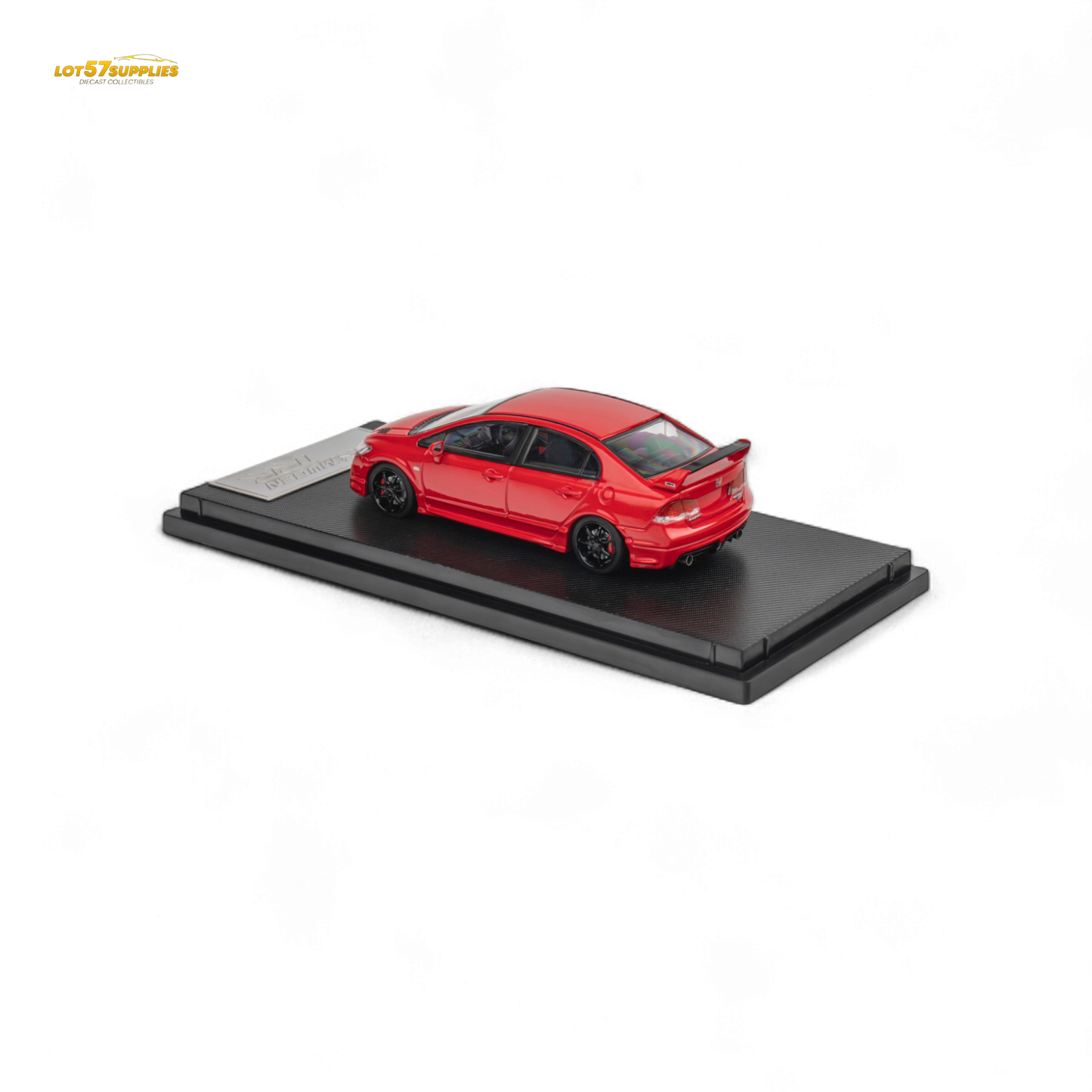 Red Honda Microturbo FD2 MUGEN RR 1:64 diecast model showing detailed exterior and racing design.
