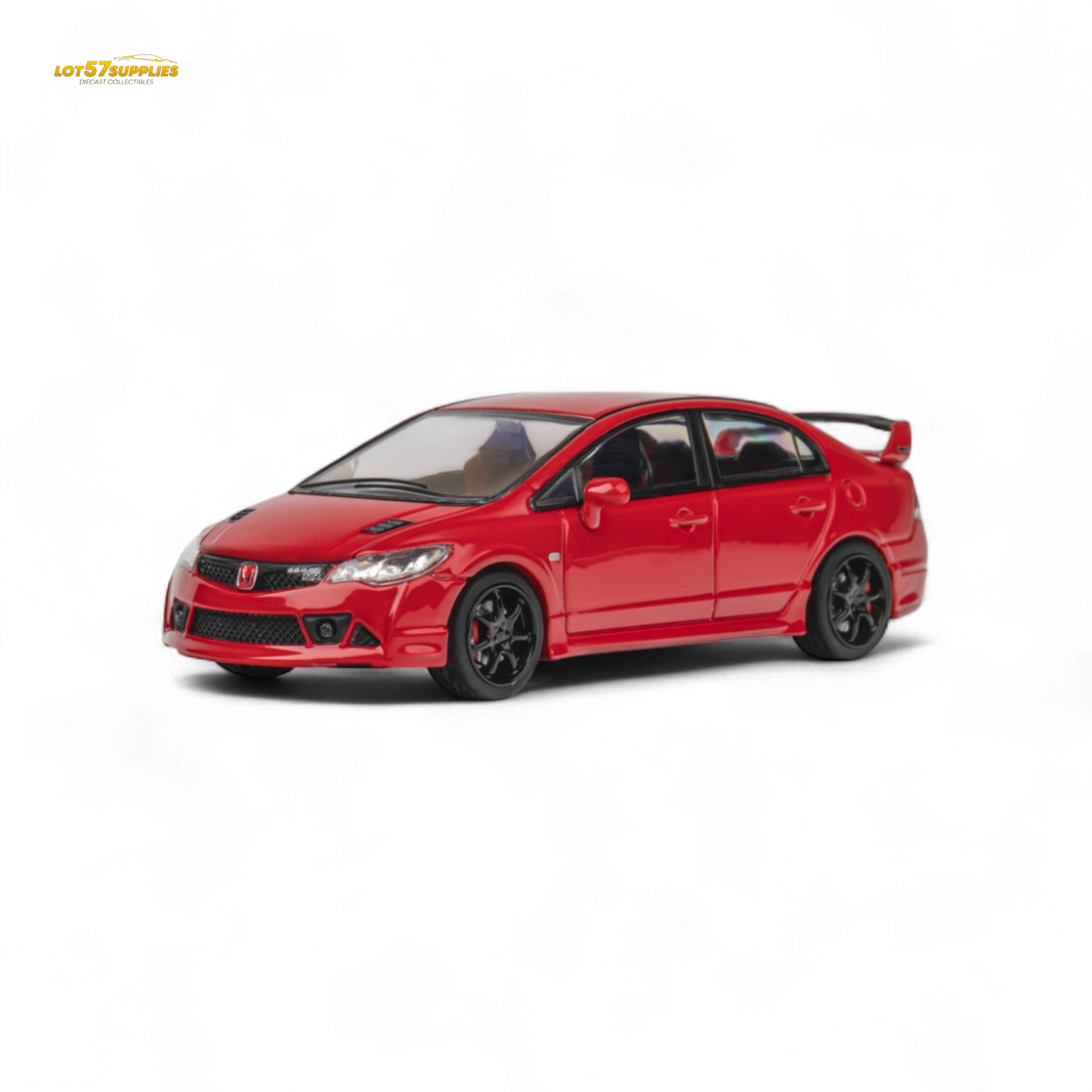 Red Honda Microturbo FD2 Mugen RR 1:64 diecast model showcasing detailed body and vibrant color.