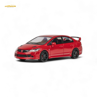 Red Honda Microturbo FD2 Mugen RR 1:64 diecast model showcasing detailed body and vibrant color.