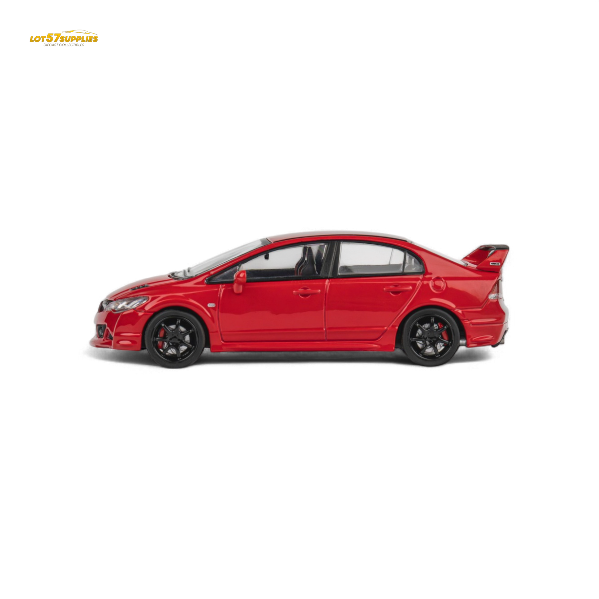 Red Honda Microturbo FD2 MUGEN RR diecast model in 1:64 scale, detailed miniature car with sporty design.