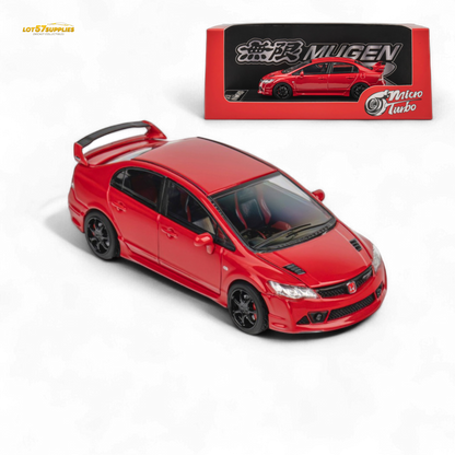 Red Honda Microturbo FD2 MUGEN RR diecast model in 1:64 scale, detailed miniature car from Lot57Supplies Diecast Shop.