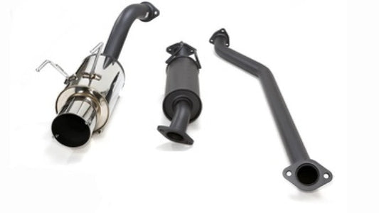 FR SPORT HKS Hi-Power muffler exhaust system kit for 2002 Honda Civic Si, showing the stainless steel muffler and piping.