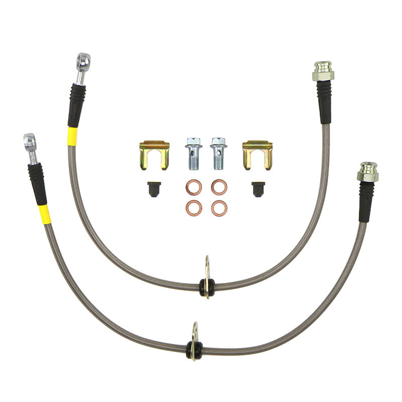FactionFab rear stainless brake lines for 2008–2017 STI, 2013–2020 BRZ and 86