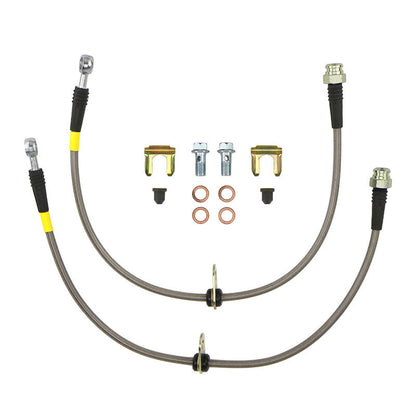 FactionFab rear stainless brake lines for 2008–2017 STI, 2013–2020 BRZ and 86