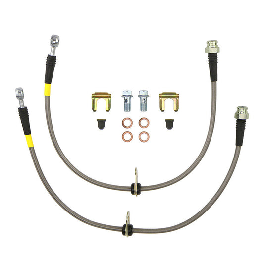 FactionFab rear stainless brake lines for 2008–2017 STI, 2013–2020 BRZ and 86