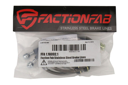 FactionFab rear stainless brake lines for 2008–2017 STI, 2013–2020 BRZ and 86