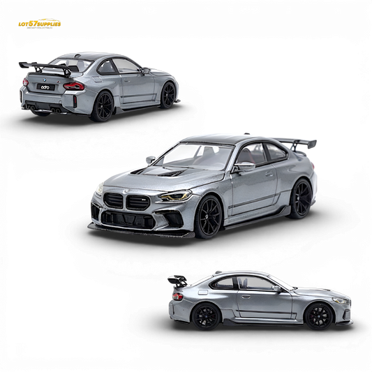 Pre-order SW BMW G87 M2 ADRO diecast model in low tail Titanium Grey, 1:64 scale, from Lot57Supplies Diecast Shop.