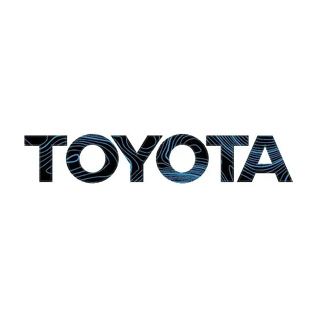 Toyota Topo front grille emblem kit for 2024+ Land Cruiser and 07-14 FJ Cruiser, featuring blue heritage design.