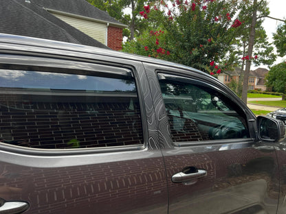 Vinyl Topo B Pillar Overlays for 2016-2023 Tacoma Double Cab exterior, sticker kit from StickerFab showing applied overlays