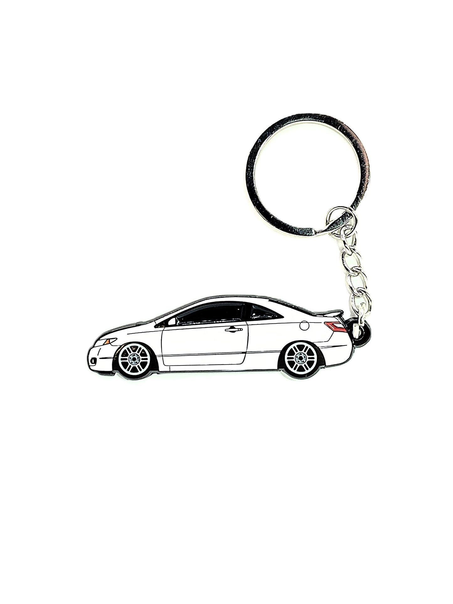 8th Gen Coupe keychains by Drift Pins featuring detailed car emblem design and durable metal construction.