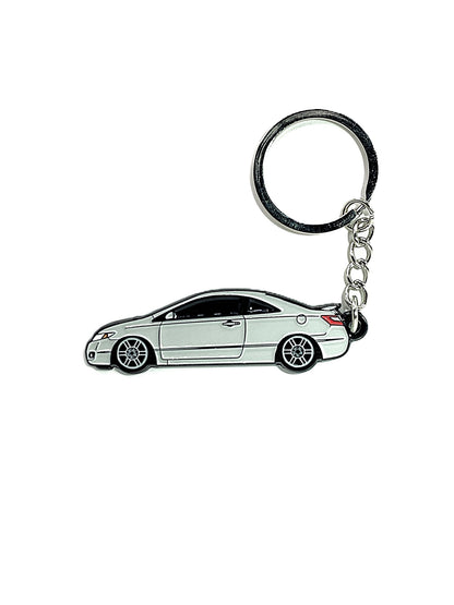8th Gen Coupe keychain by Drift Pins featuring a detailed metal replica of the car model.
