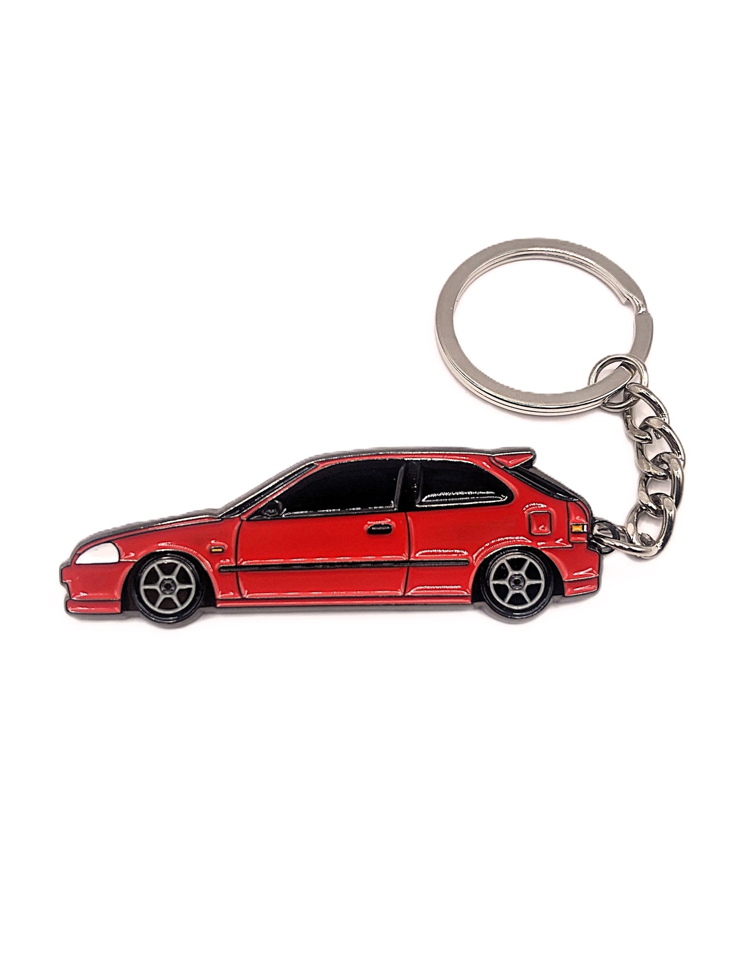 Drift Pins EK Hatch keychain featuring a metal keychain with EK Hatch branding and detailed design.