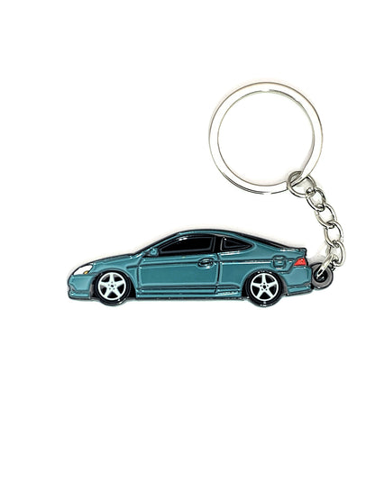 RSX Type S keychain by Drift Pins featuring a detailed car emblem and durable metal construction.