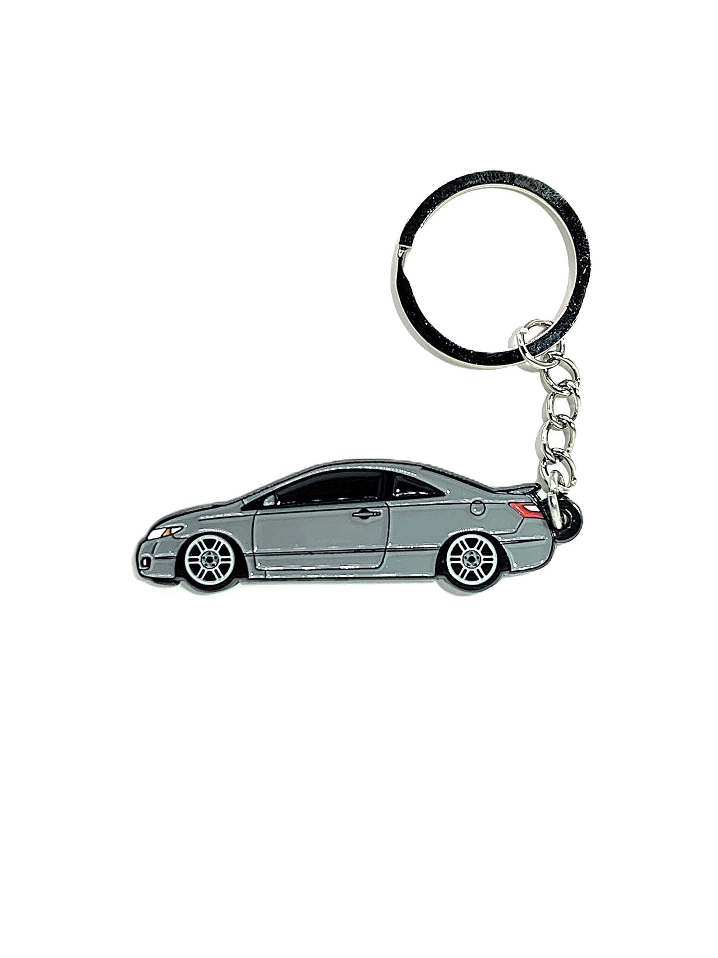 Drift Pins 8th Gen Coupe keychain featuring a detailed miniature car model on a metal keyring.