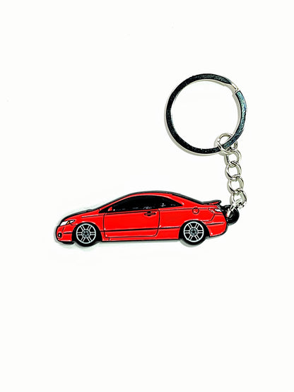 8th Gen Coupe keychain by Drift Pins, featuring a detailed metal design of the car model on a keyring.