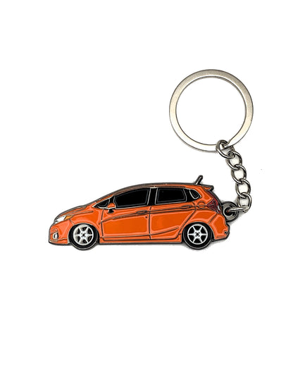 Drift Pins GK Fit keychains featuring branded metal tags with keyring, displayed on a neutral background.