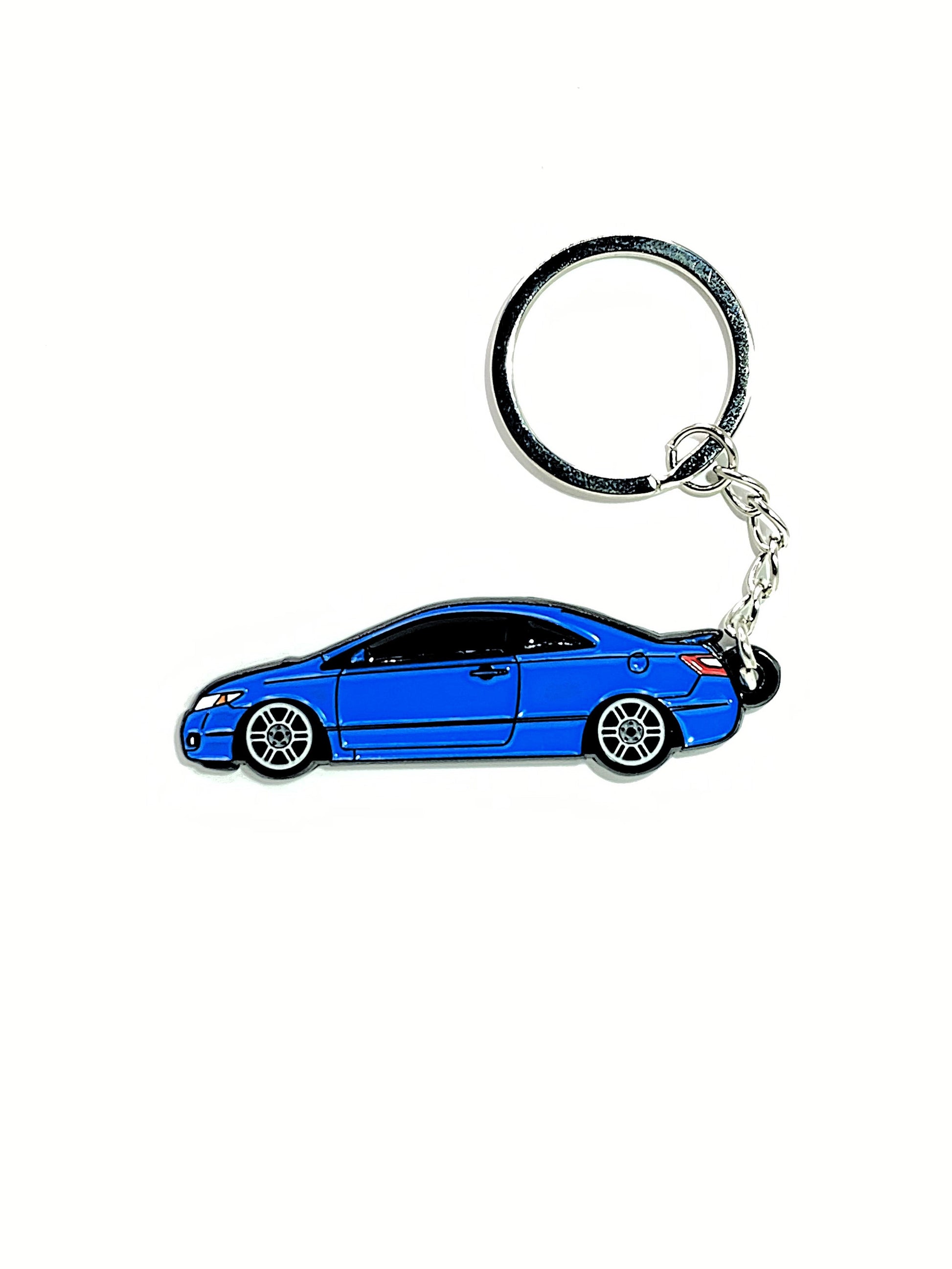 8th Gen Coupe keychain by Drift Pins showing a detailed metal keychain with 8th generation coupe design and branding.